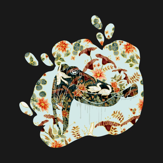 Art Nouveau Floral Cuttlefish Surface Design by venglehart
