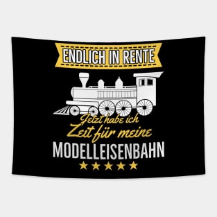 Rente Modelleisenbahn Opa Rentner Hobby Lokführer Tapestry