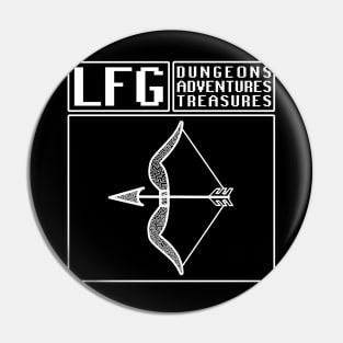 LFG Looking For Group Ranger Bow Dungeon Tabletop RPG TTRPG Pin