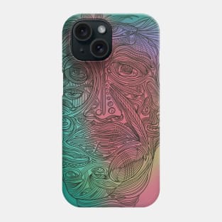 Multiple eyed line drawing of a face Phone Case