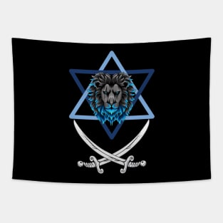 Lion Iron Swords Tapestry