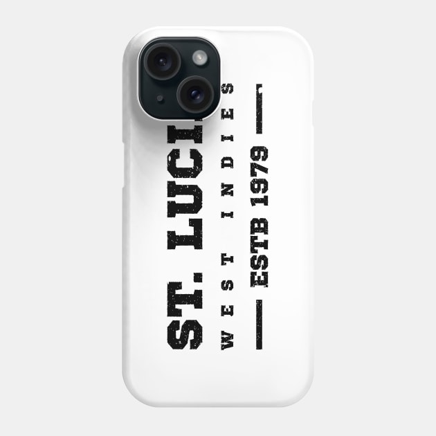 St Lucia Estb 1979 West Indies Patriotic Design Phone Case by IslandConcepts