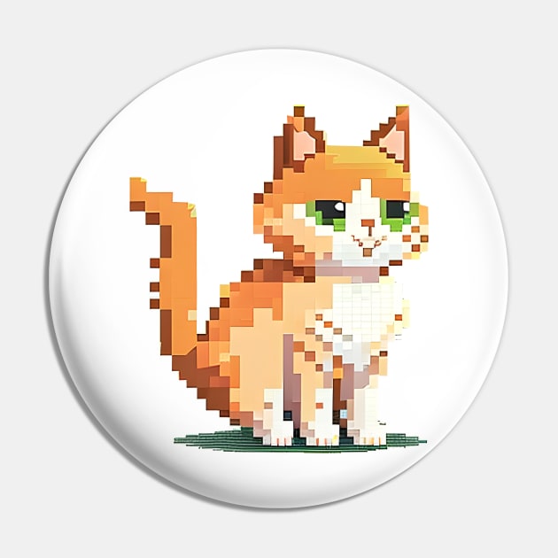 Happy Cat Pixel - Cat Lover Pin by Ray E Scruggs