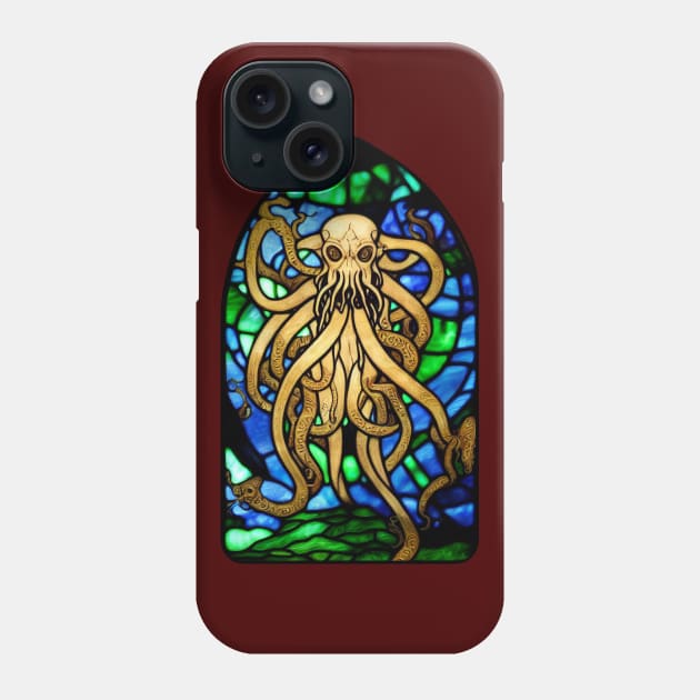 Stained Glass Cthulhu Phone Case by Hiraeth Tees