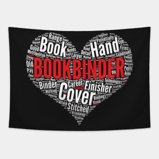 Bookbinder Heart Shape Word Cloud Design product Tapestry