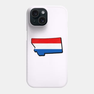 Red, White, and Blue Montana Outline Phone Case
