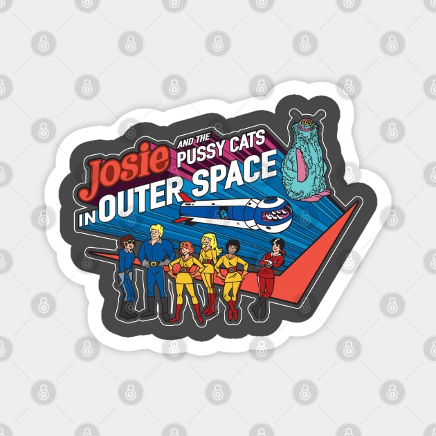 Jose & The Pussy Cats In Outer Space Magnet by Chewbaccadoll