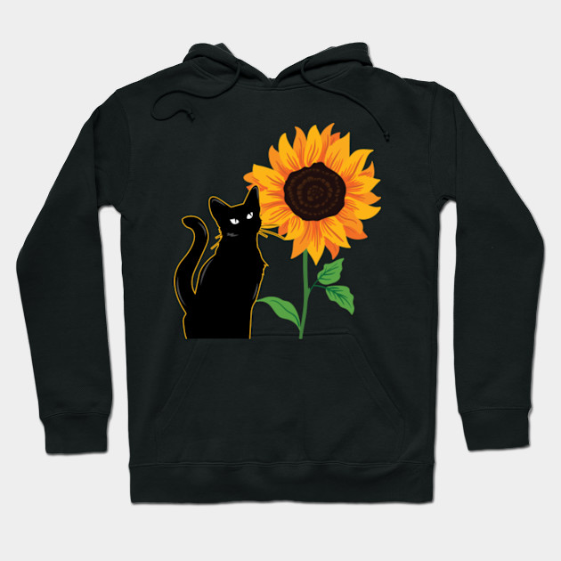 black hoodie with sunflower