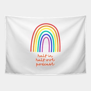 half in half out podcast rainbow cute - pocket size Tapestry