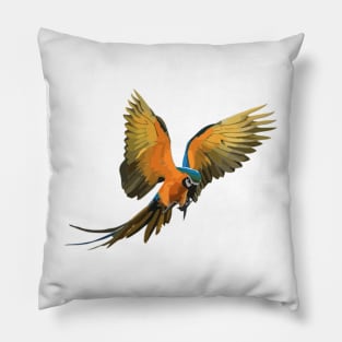 Blue and Yellow Macaw Digital Painting Pillow