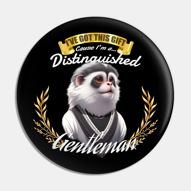 The Distinguished Marmoset Gentleman Pin by Asarteon