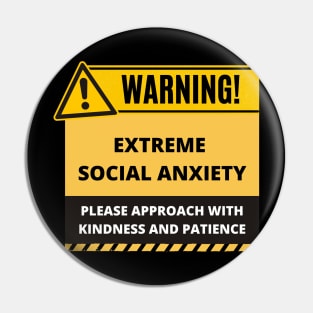 Funny Human Warning Label | Extreme Social Anxiety | Mential Health Sayings | Social Warnings Pin