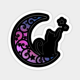 Starlight Moon Kitty Cat Silhouette Magnet