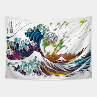 ✪ The Great Wave Off Kanagawa ✪ Abstract Ukiyo-e Historic Japanese Manga Art Tapestry