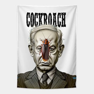 Benjamin Netanyahu: Cockroach on a light (knocked Out) background Tapestry