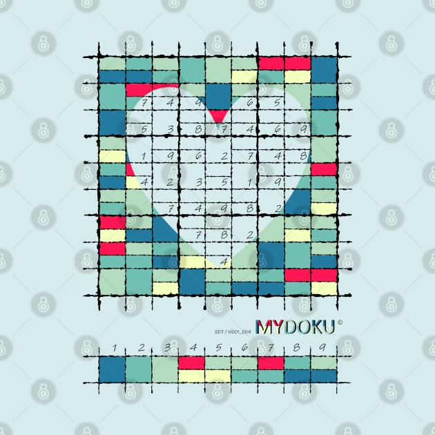 Mydoku_007_H001_004_F: Sudoku, Sudoku coloring, logic, logic puzzle, holiday puzzle, fun, away from screen by Mydoku