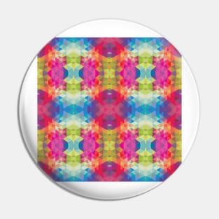 Geometric Fractal Kaleidoscope Rainbow Pin