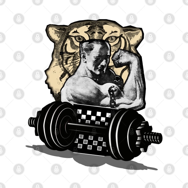 strong man and dumbbells by Marccelus