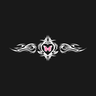 Butterfly Heart Tattoo Pink y2k Grunge Egirl Aesthetic T-Shirt