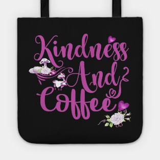 Kawaii Kindness and coffee lama Tote