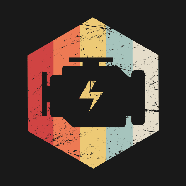 Retro Vintage 70s Engine Block Icon by MeatMan