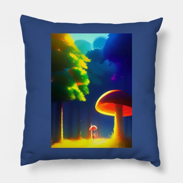 SURREAL WOODS AND MUSHROOMS Pillow by sailorsam1805