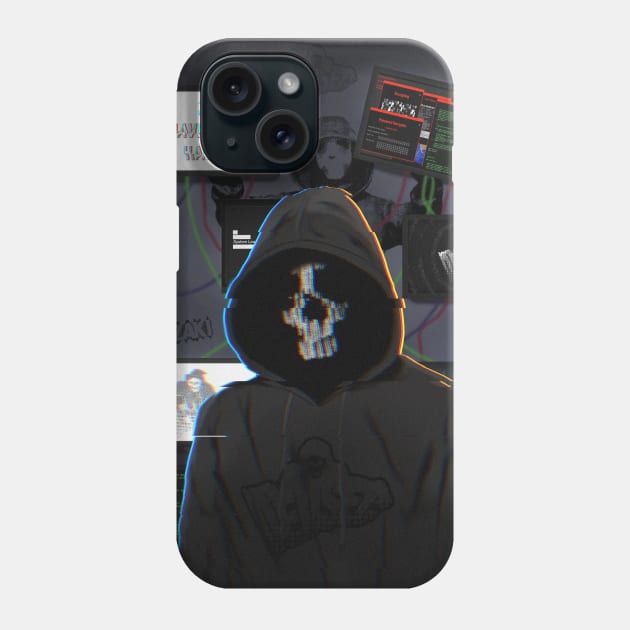 Anom Hacker Guy - 'DedSec' (With BG) Phone Case by Hizzaki