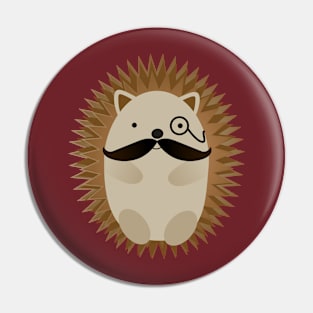 Mustache and Monocle Hedgehog Pin