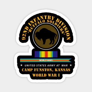 92nd Infantry Division - Buffalo Soldiers - Camp Funston Ks - WWI Magnet