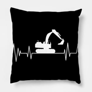 Excavator  heartbeat ,Backhoe lover Excavator digger Pillow