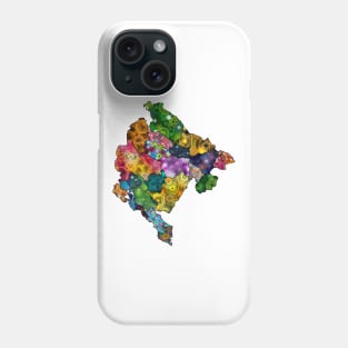 Spirograph Patterned Montenegro Statistical Regions Map Phone Case