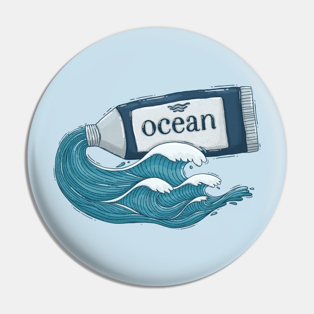 Ocean Paint Tube Pin by Tania Tania