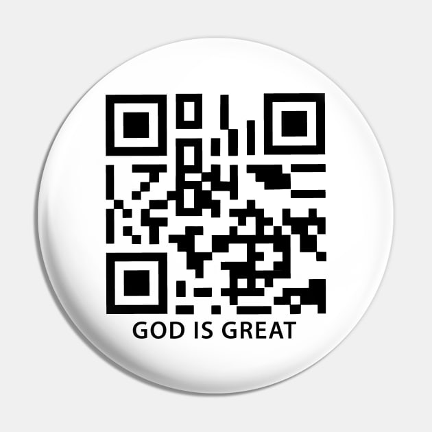 God is Great Qr Code Pin by DiegoCarvalho