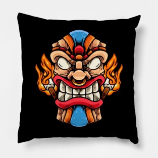 Tiki Mask And Fire Pillow