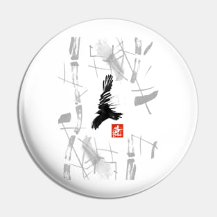 sumi-e bird1 Pin