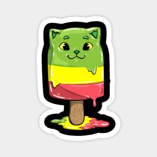 Cat with Popsicles Magnet