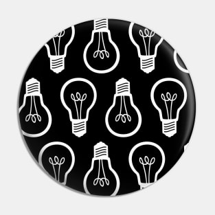 Lightbulb Black and White Pattern Pin