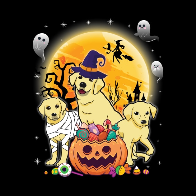 Labrador Dog Mummy Witch Moon Ghosts Happy Halloween Thanksgiving Merry Christmas Day by joandraelliot