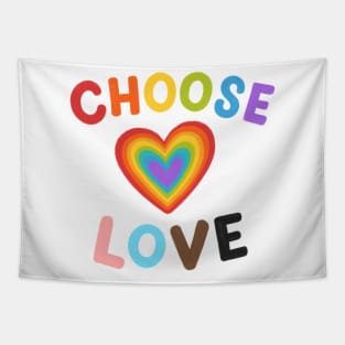 Choose Love Rainbow Heart Tapestry