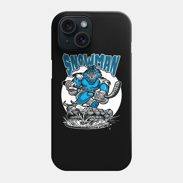 Abominable Snowman Hockey Player Mascot Phone Case by eShirtLabs