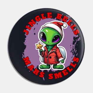 Alien in Santa hat. Pin