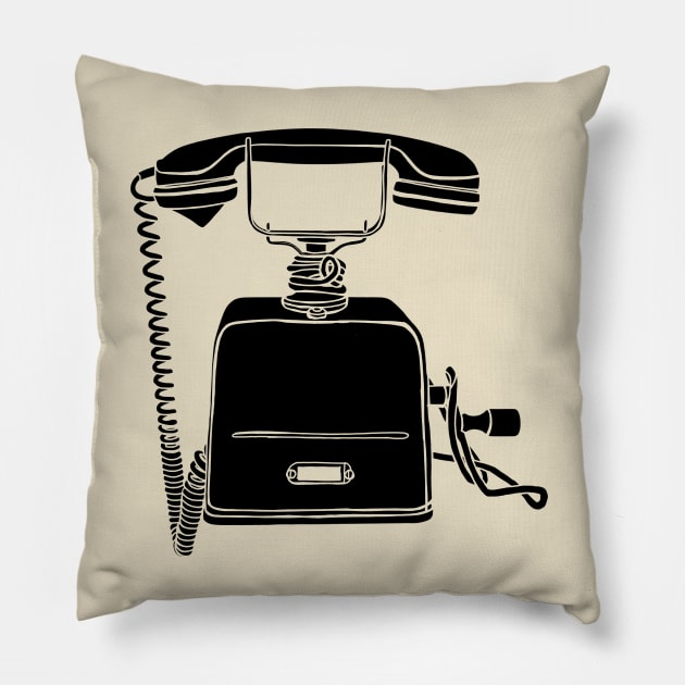 Old Vintage Telephone Pillow by badlydrawnbabe