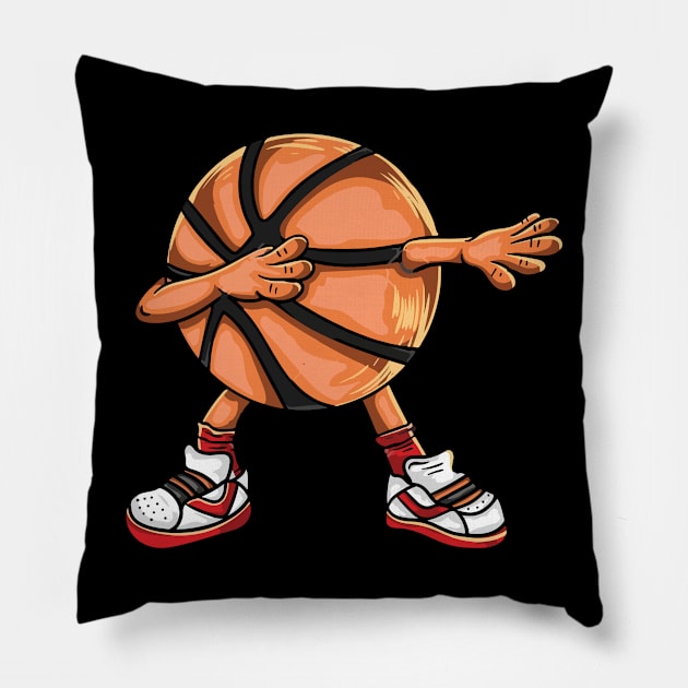 Dabbing Basketball Ball, Funny Basketball Dab Pillow by PaulAksenov