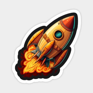 Space Rocket cartoon style Magnet