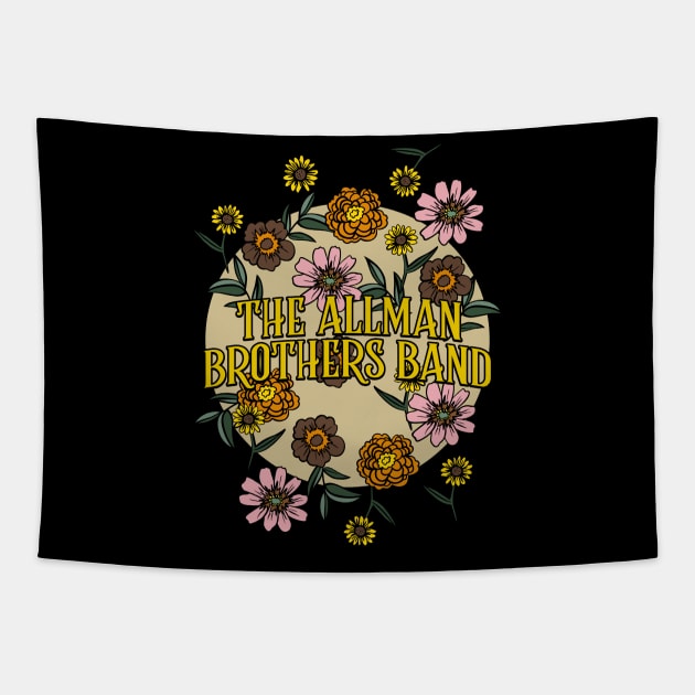 The Allman Brothers Band Name Personalized Flower Retro Floral 80s 90s Name Style Tapestry by Ancientdistant