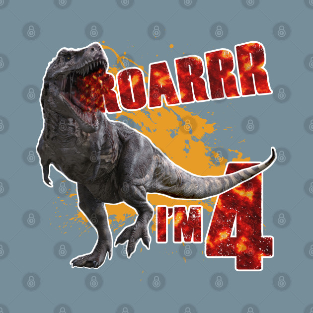 Disover 4 Year Old Birthday Gift Shirt Roar I'm Four Dinosaur - Birthday Gift Idea - T-Shirt