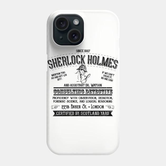 Sherlock Holmes Newspaper Ad Faded Phone Case by Alema Art