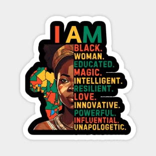 I am black woman educated, Black History Month Cute Woman Magnet