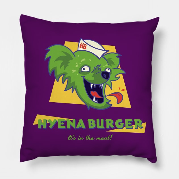 Hyena Burger Pillow by cabinboy100