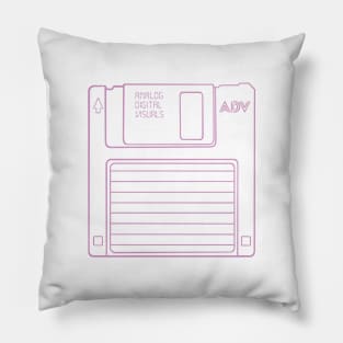 Floppy Disk (Pastel Violet Lines) Analog / Computer Pillow